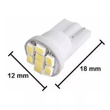 Lâmpada Pingo T10 8 Leds 12v - Unidade