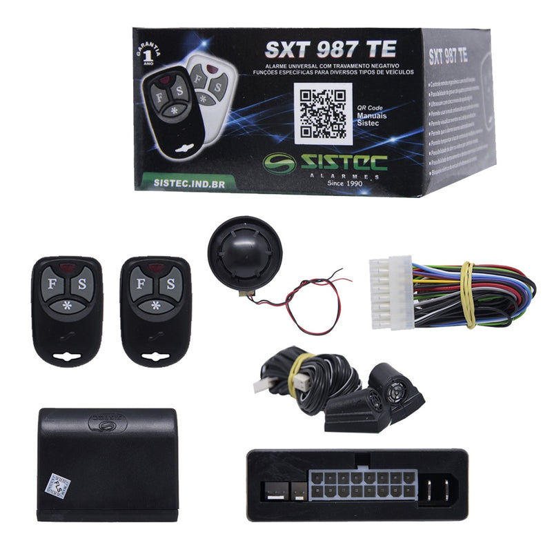 Kit Alarme de Carros Sistec Automotivo SXT 987 TE Com 2 Controles