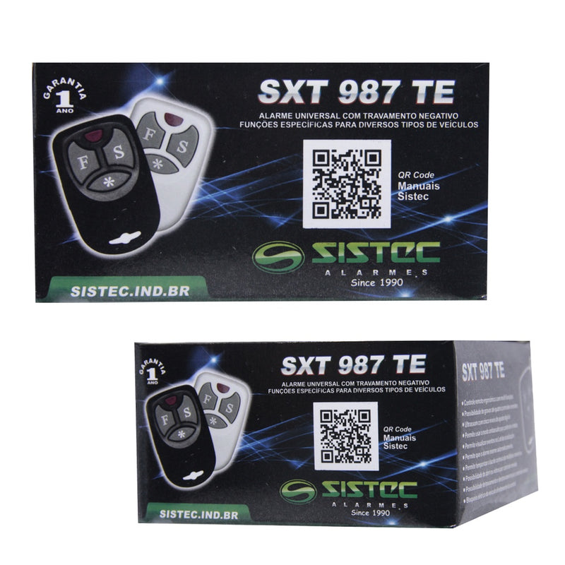 Kit Alarme de Carros Sistec Automotivo SXT 987 TE Com 2 Controles