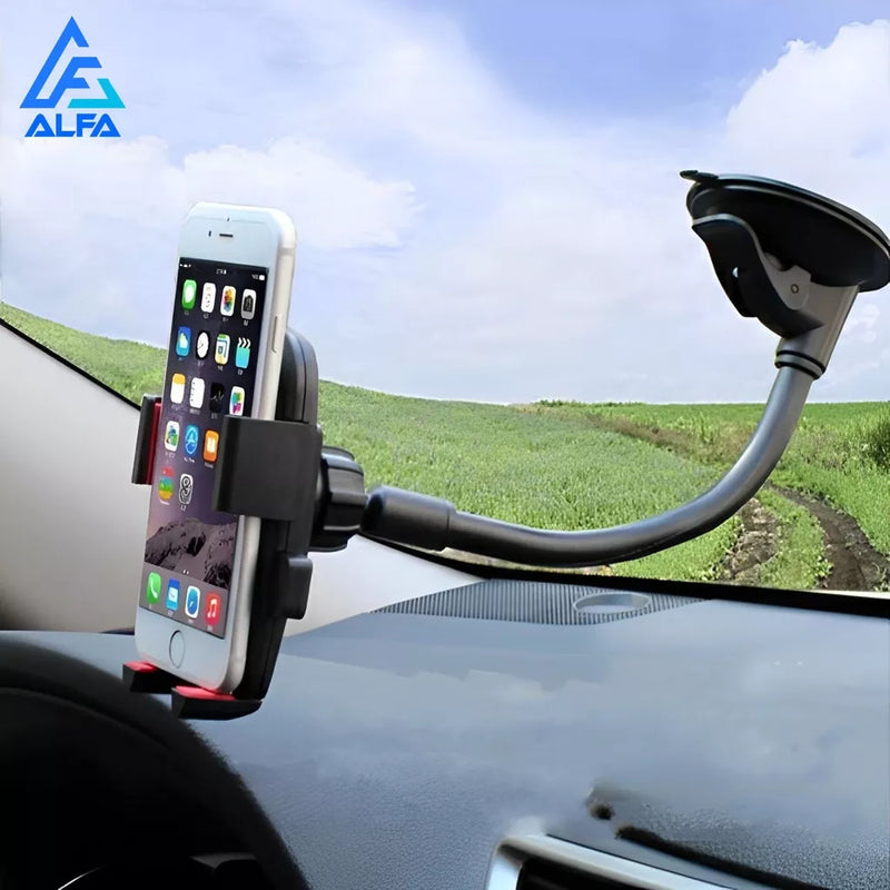 Suporte Veicular Carro Para Celular 360º Fixação Ventosa Haste Firme Ajustável