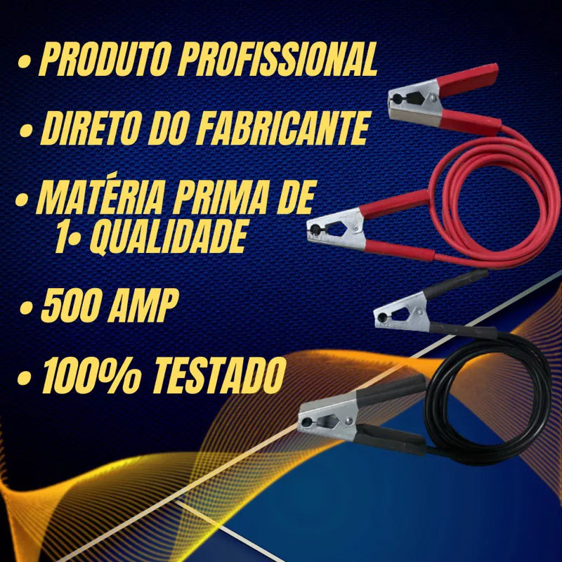 Cabo Chupeta Para Bateria De Carro Com 2,5m 500amp