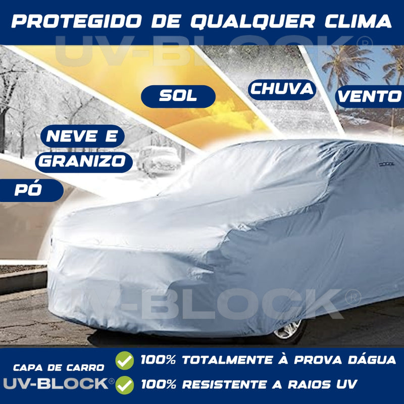 Capa Carro Impermeável Protege Sol Chuva Poeira P M G UV-BLOCK 100% Anti-Uv Modelo Com Anti UV Sem Forro