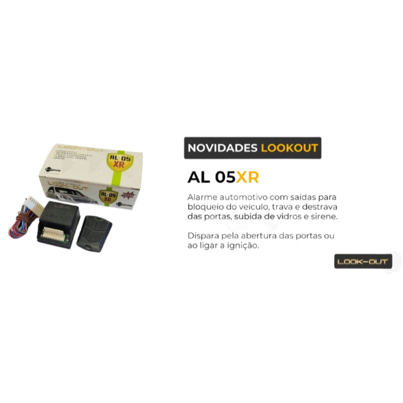 Kit Alarme para Carro Universal - LOOK OUT AL 05XR Com Controle