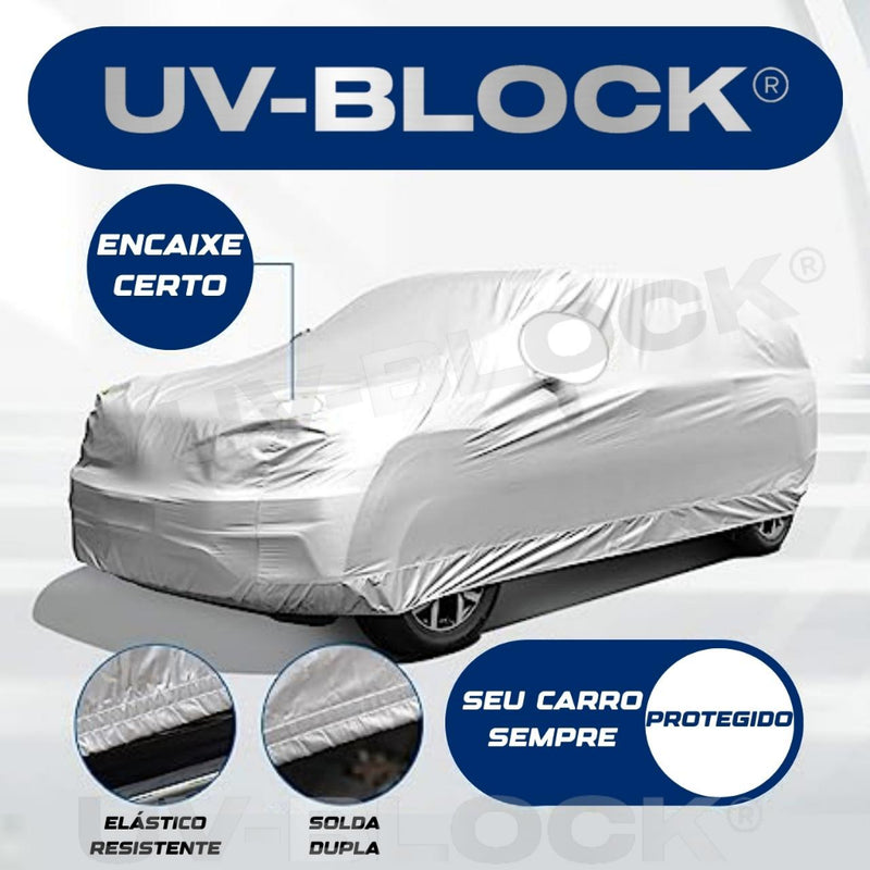 Capa Carro Impermeável Protege Sol Chuva Poeira P M G UV-BLOCK 100% Anti-Uv Modelo Com Anti UV Sem Forro