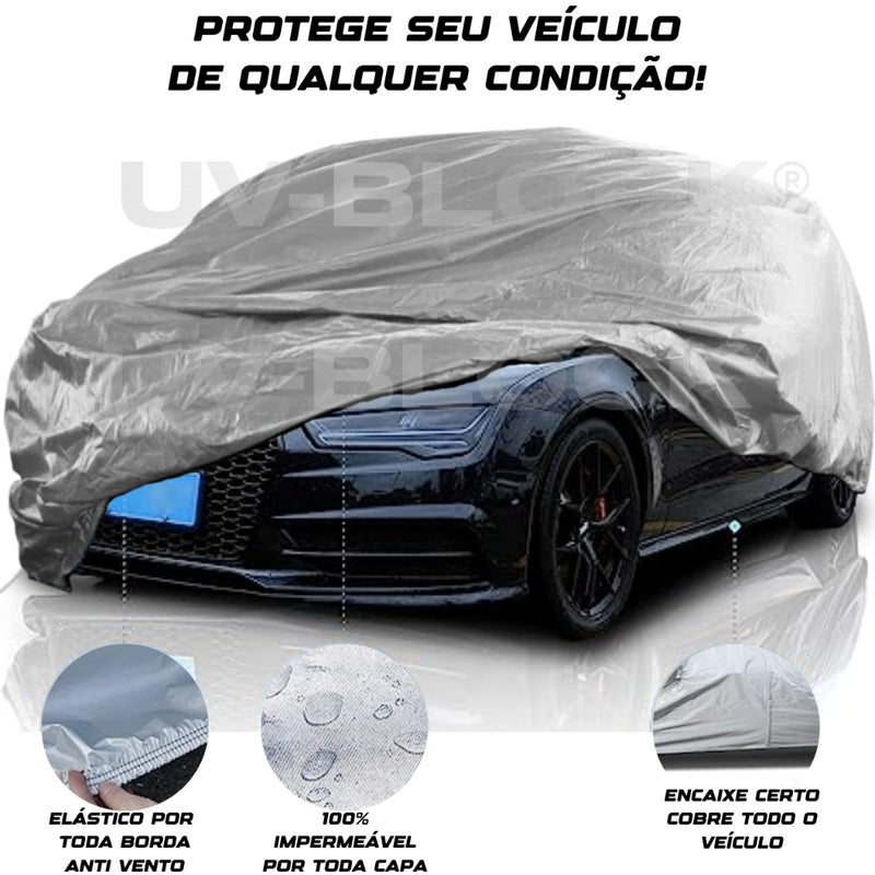 Capa Carro Impermeável Protege Sol Chuva Poeira P M G UV-BLOCK 100% Anti-Uv Modelo Com Anti UV Sem Forro