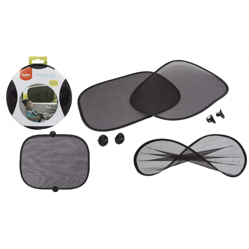 Kit Com 2 Protetor Solar blackout Carro Infantil Para Carro Buba Com Ventosa Protege Sol