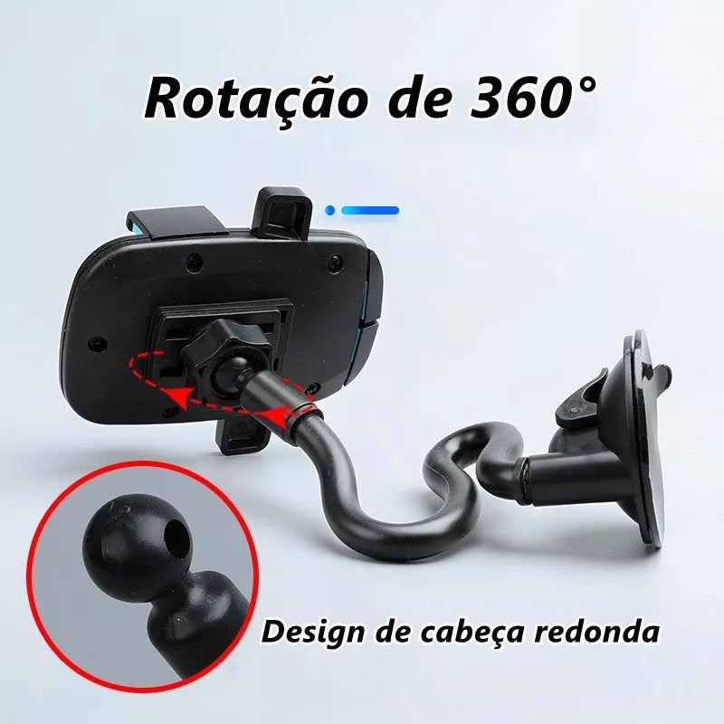 Suporte Veicular Carro Para Celular 360º Fixação Ventosa Haste Firme Ajustável