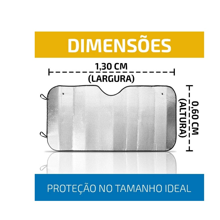 Kit Protetor De Parabrisa Tapa Sol Veicular Painel + Lateral